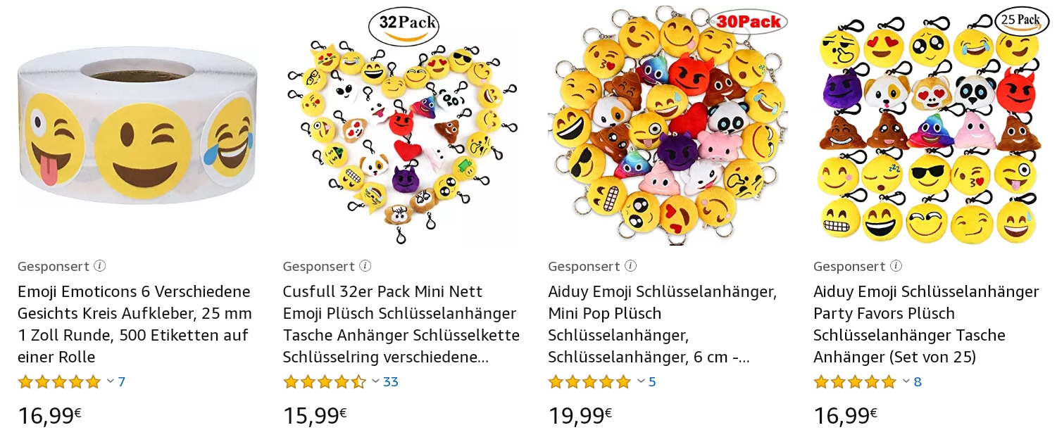Emoji Schlüsselanhänger und Smileys auf Amazon kaufen