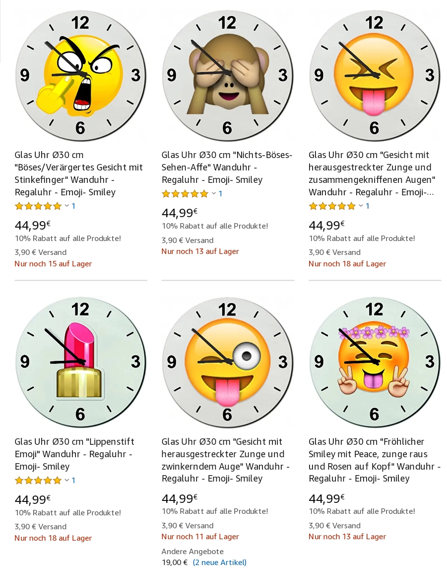 Emoji Wanduhr
